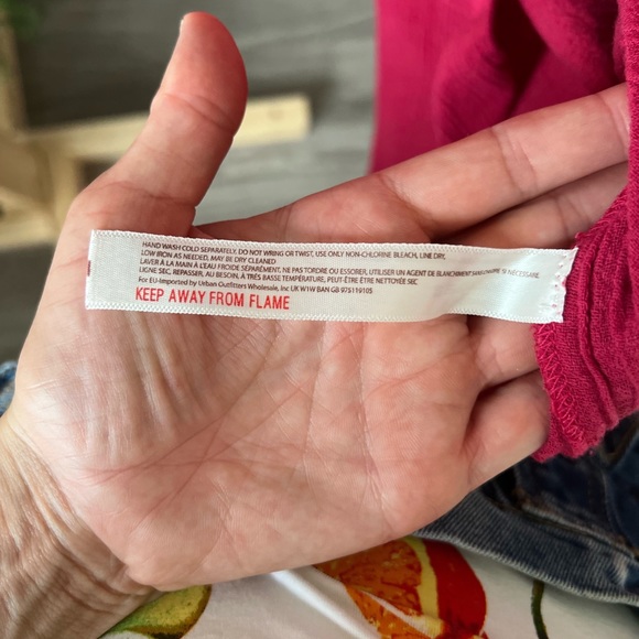 Free People S Deep Pink 3/4 Sleeve Top - Picture 6 of 6